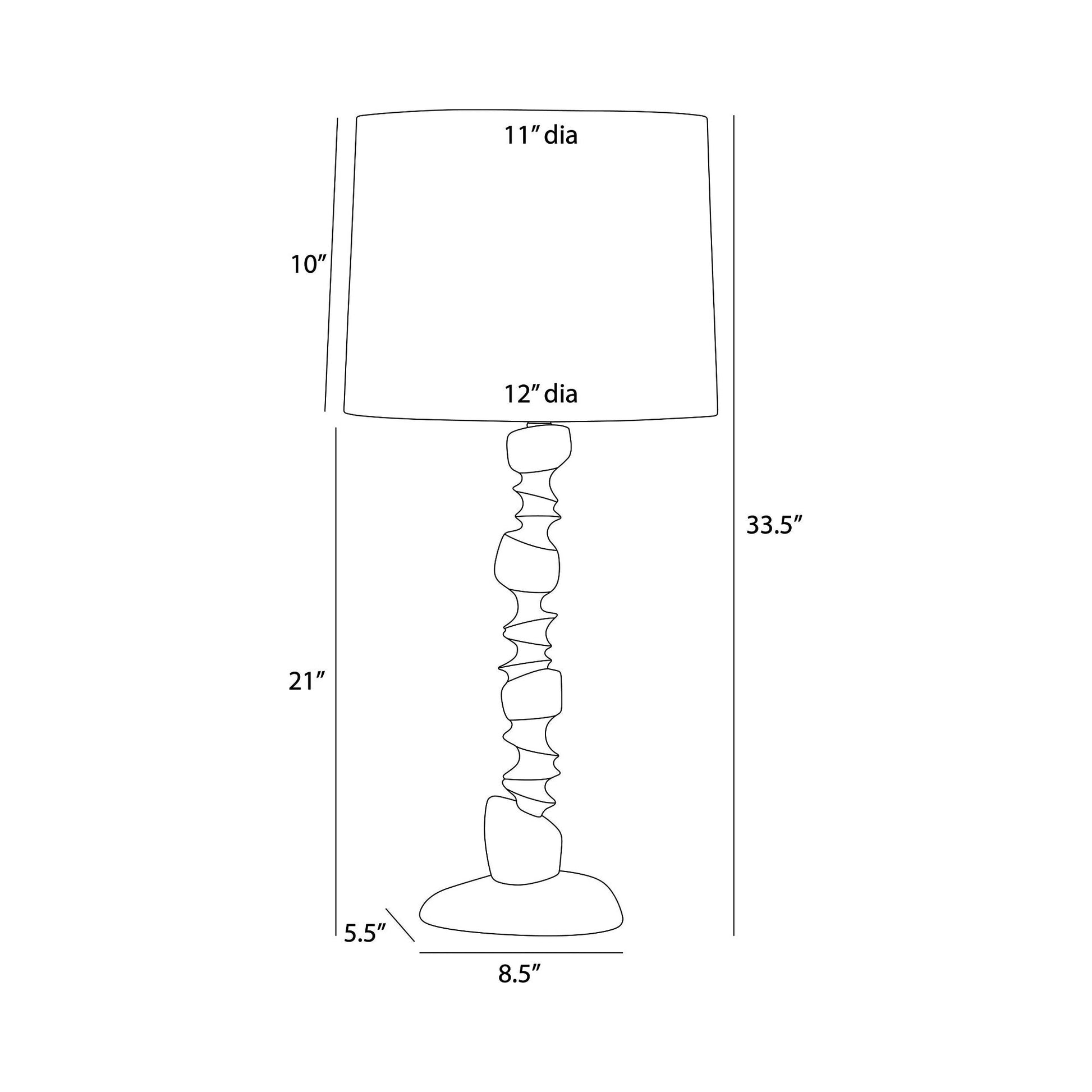 Kashmir Table Lamp - line drawing.