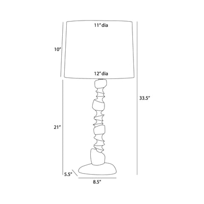 Kashmir Table Lamp - line drawing.