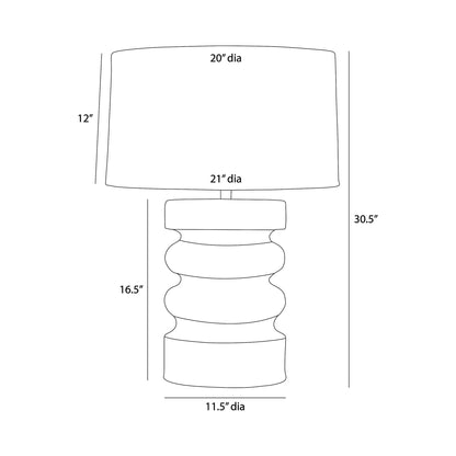 Katrina Table Lamp - line drawing.