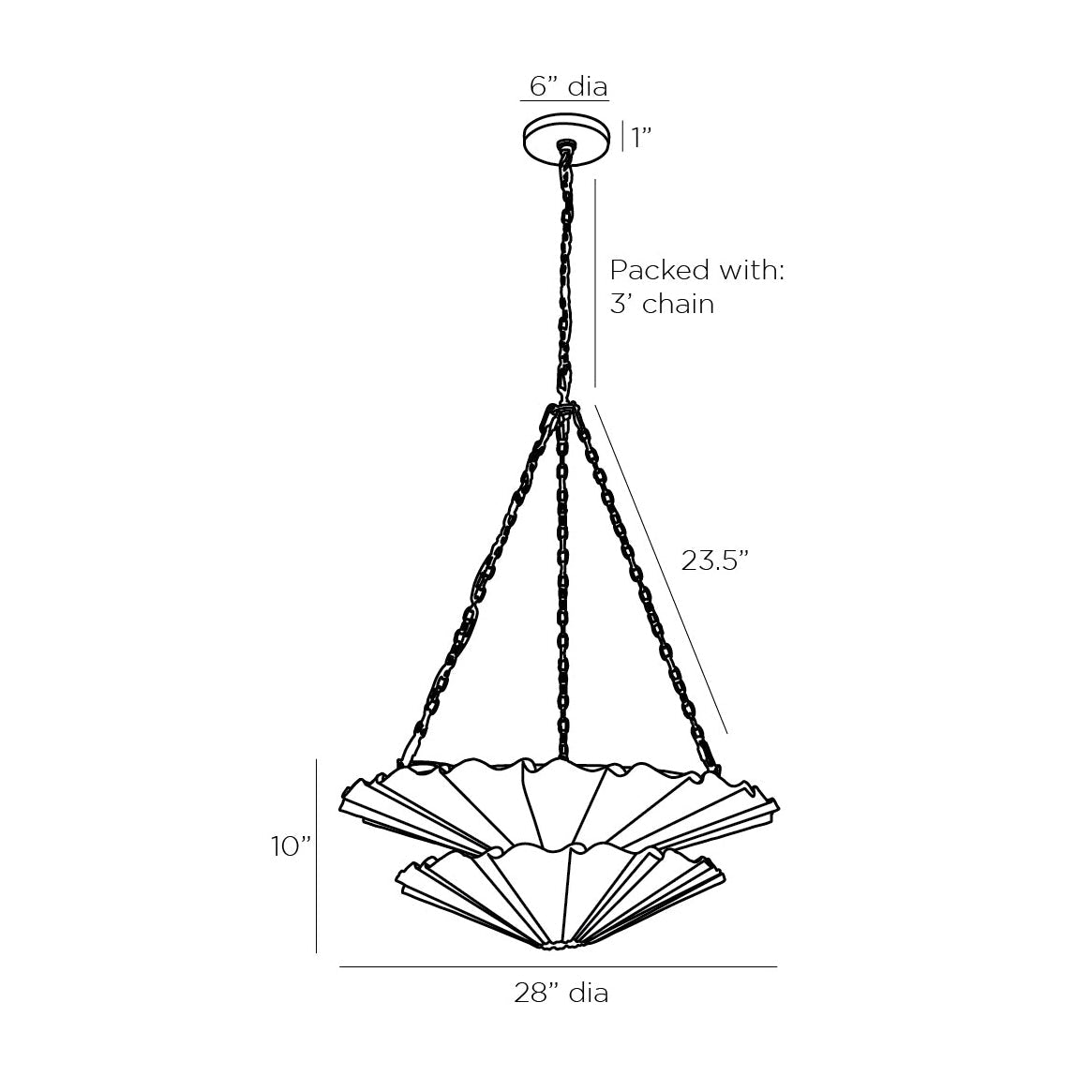 Katya Chandelier - line drawing.