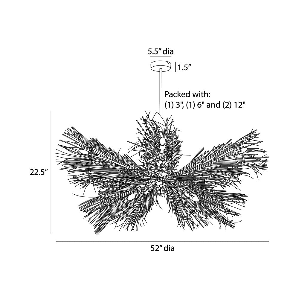 Kauai Chandelier - line drawing.