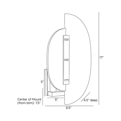 Kianna Wall Light - line drawing.