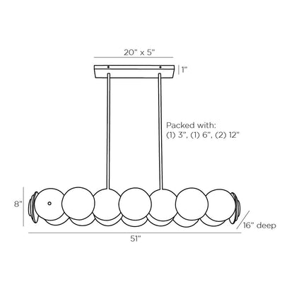 Kinlee Chandelier - line drawing.