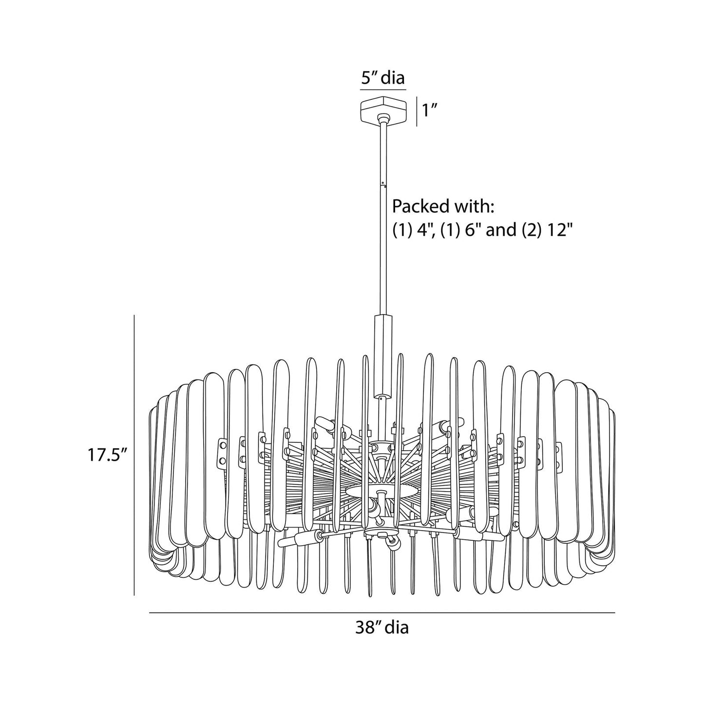 Klaus Chandelier - line drawing.