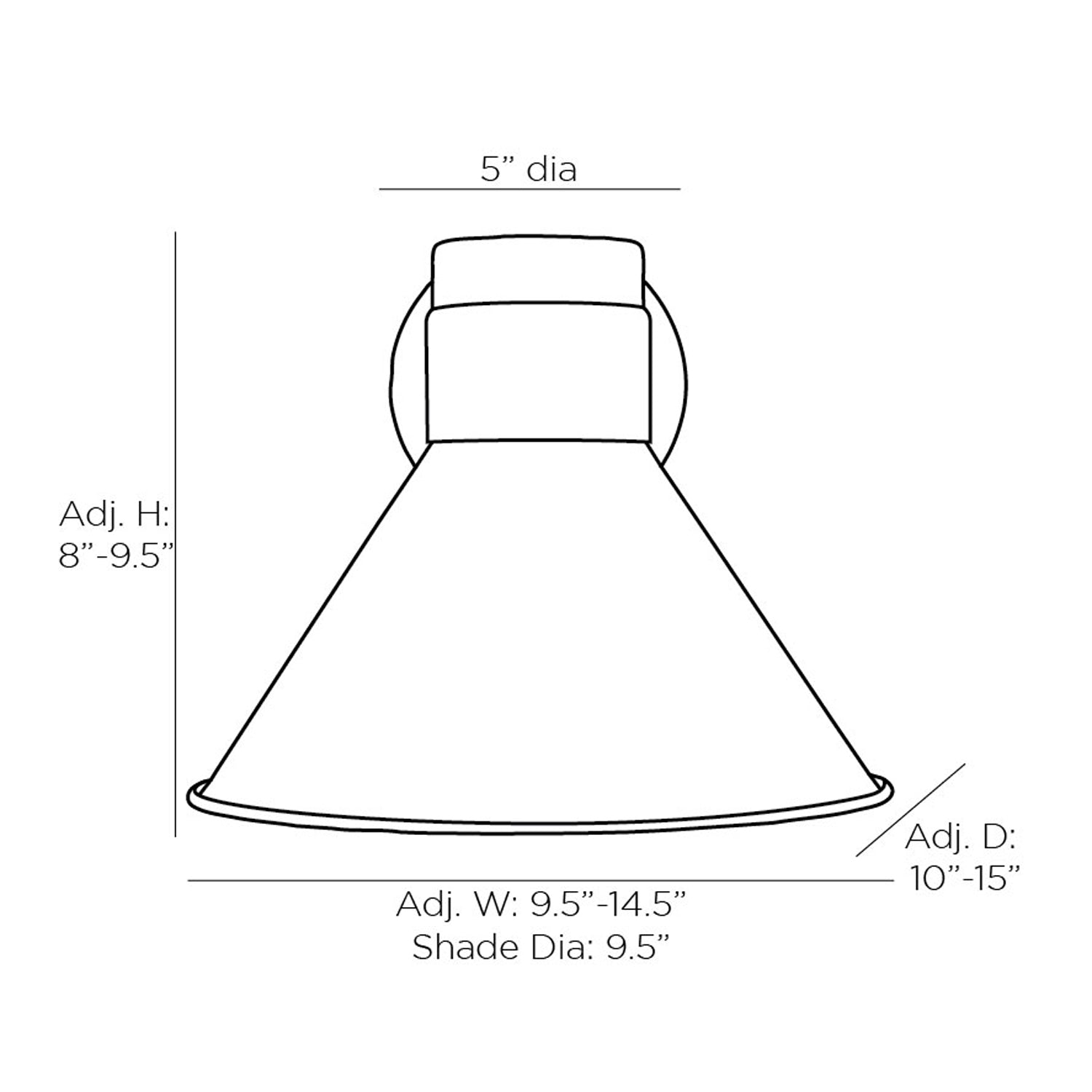 Lane Wall Light - line drawing.