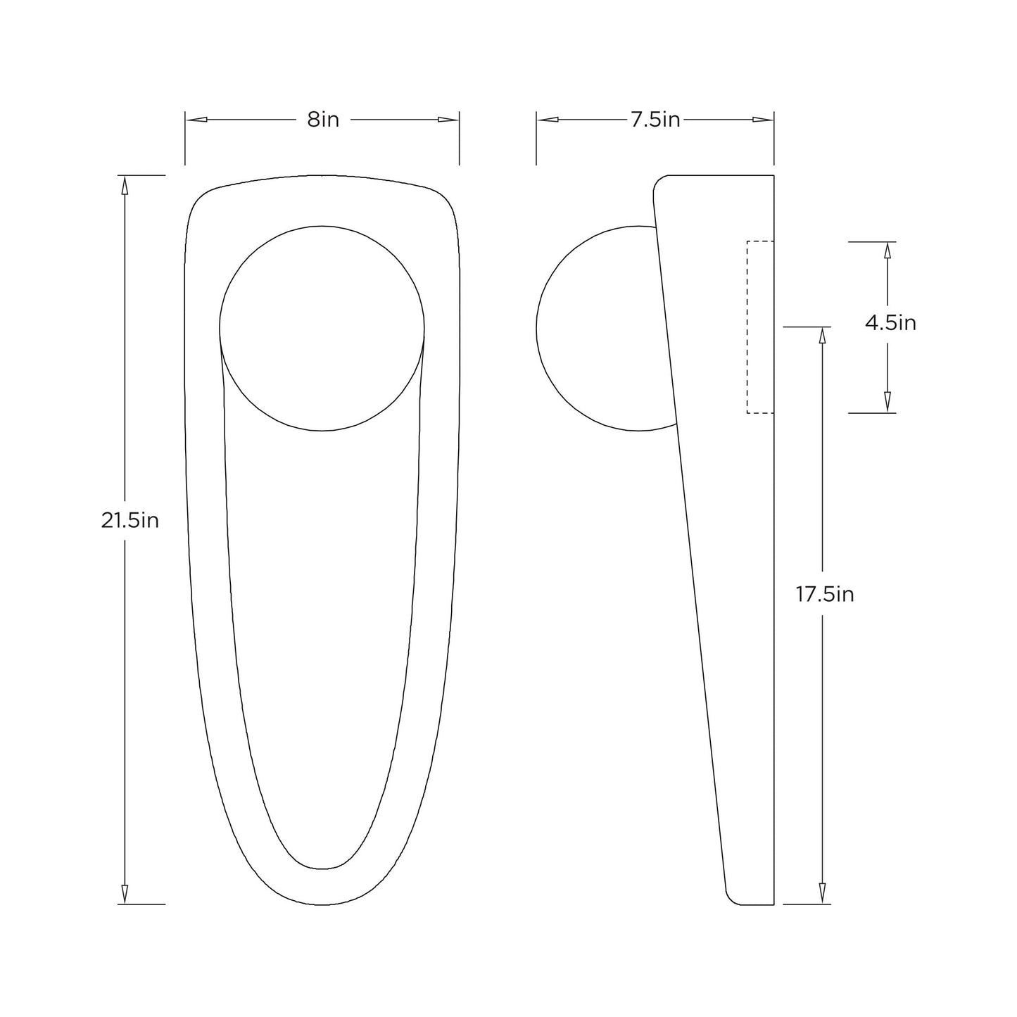 Laredo Wall Light - line drawing.