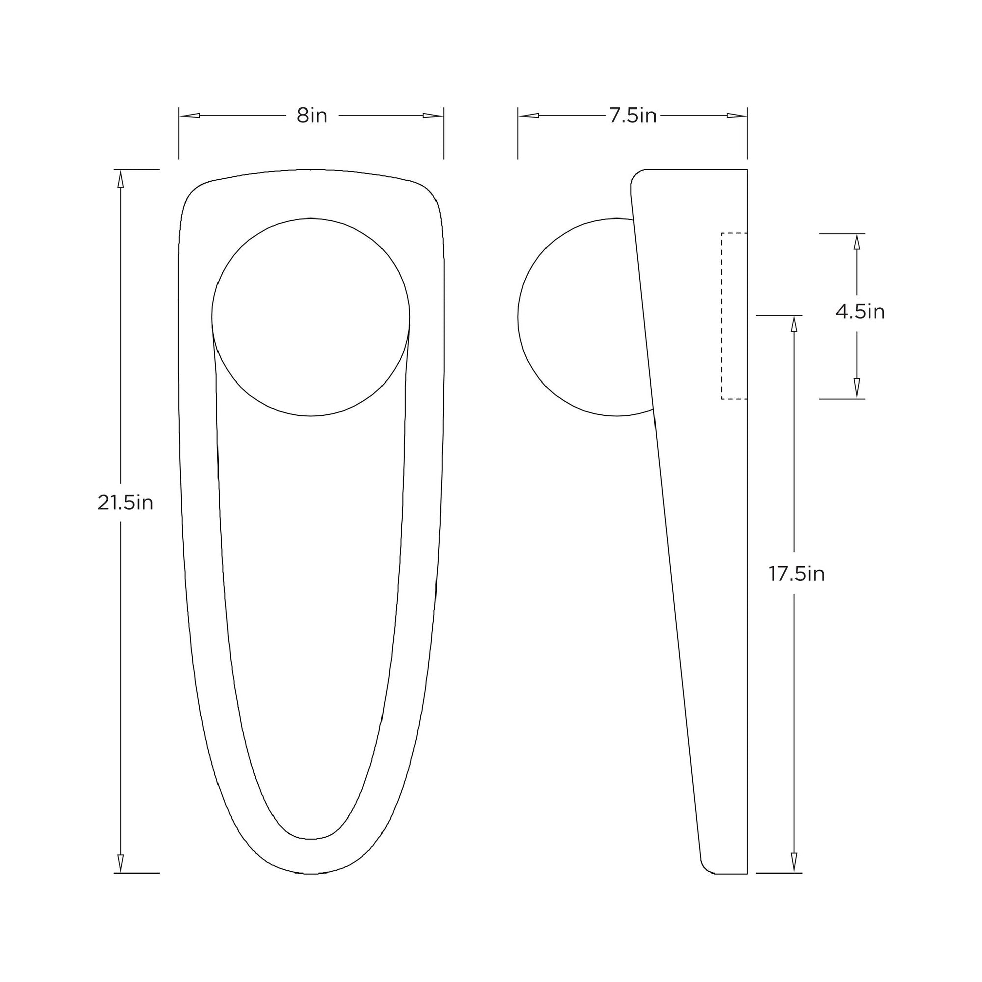 Laredo Wall Light - line drawing.