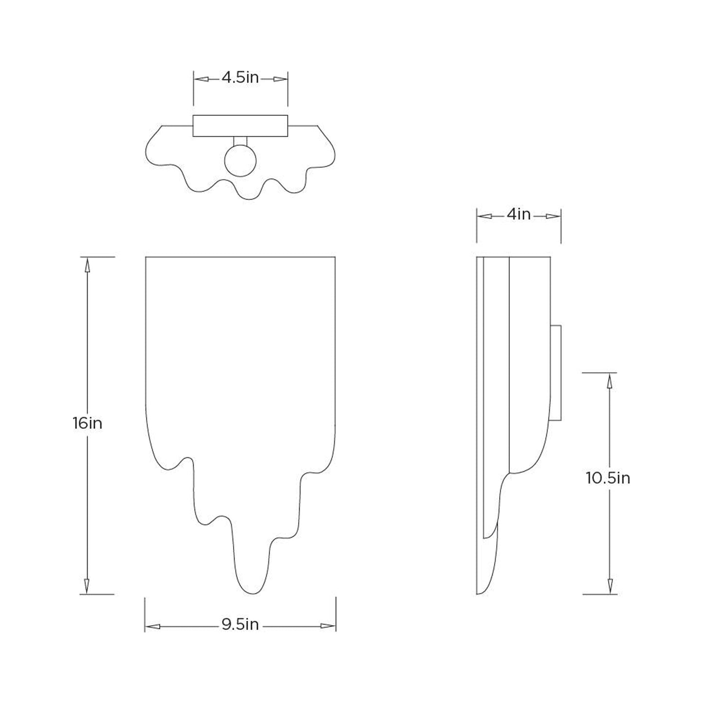 Larissa Wall Light - line drawing.