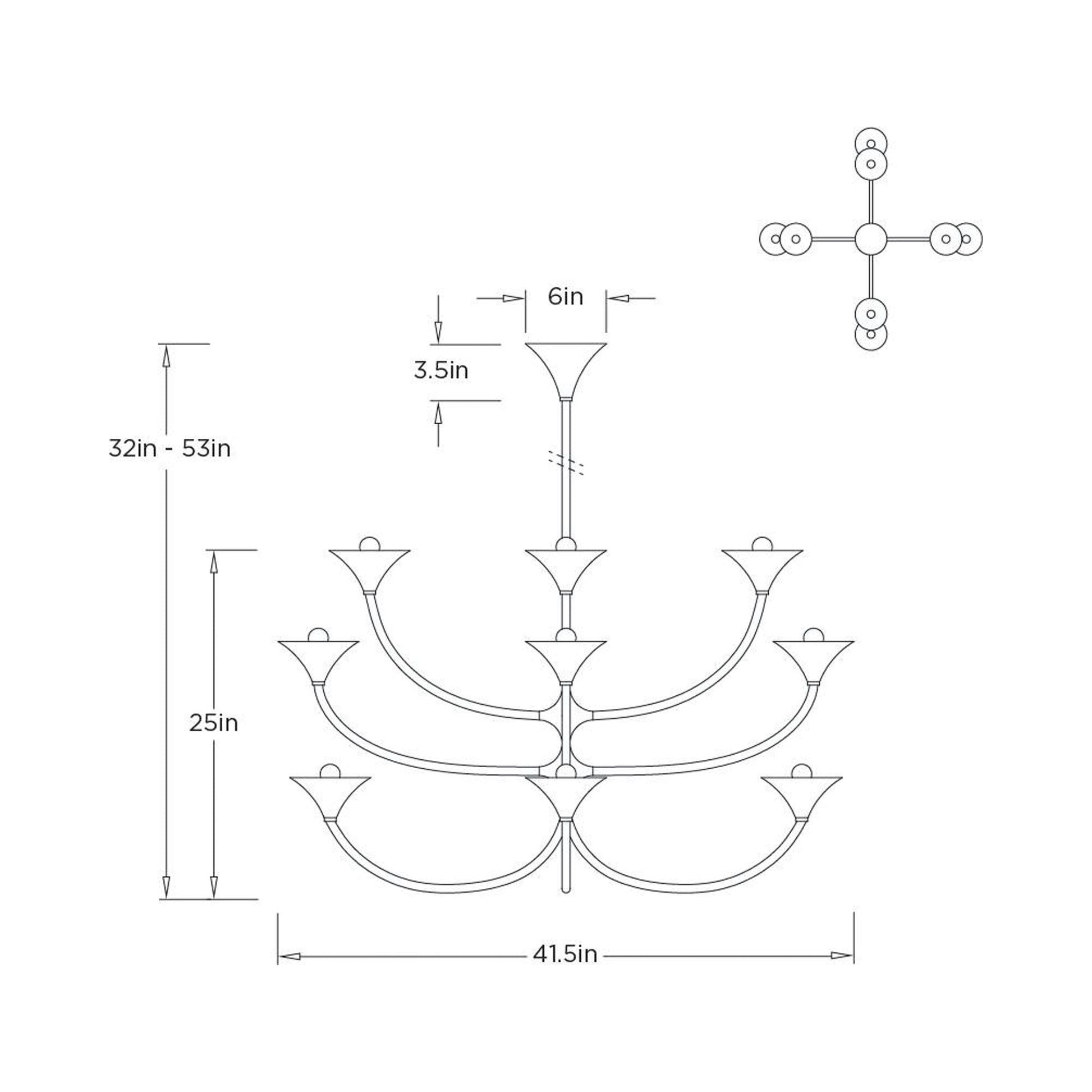 Larkin Chandelier - line drawing.