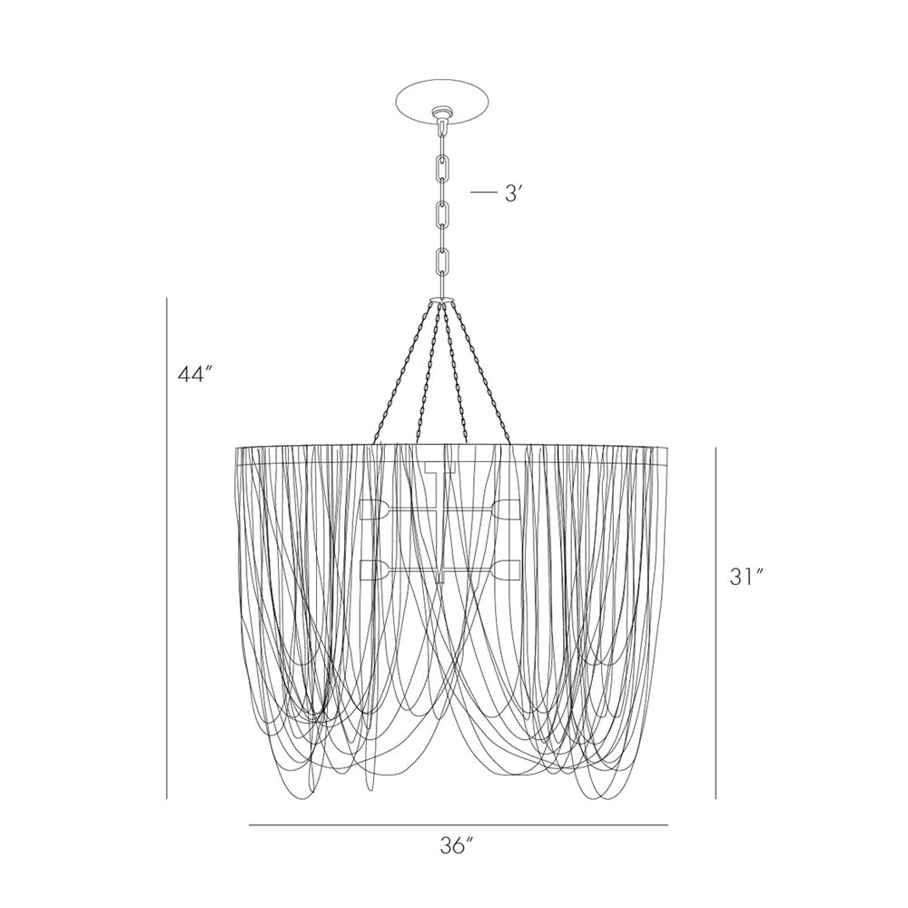 Layla Pendant Light - line drawing.