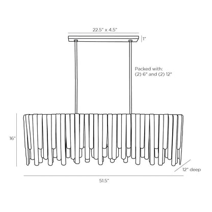 Leighton Chandelier - line drawing.