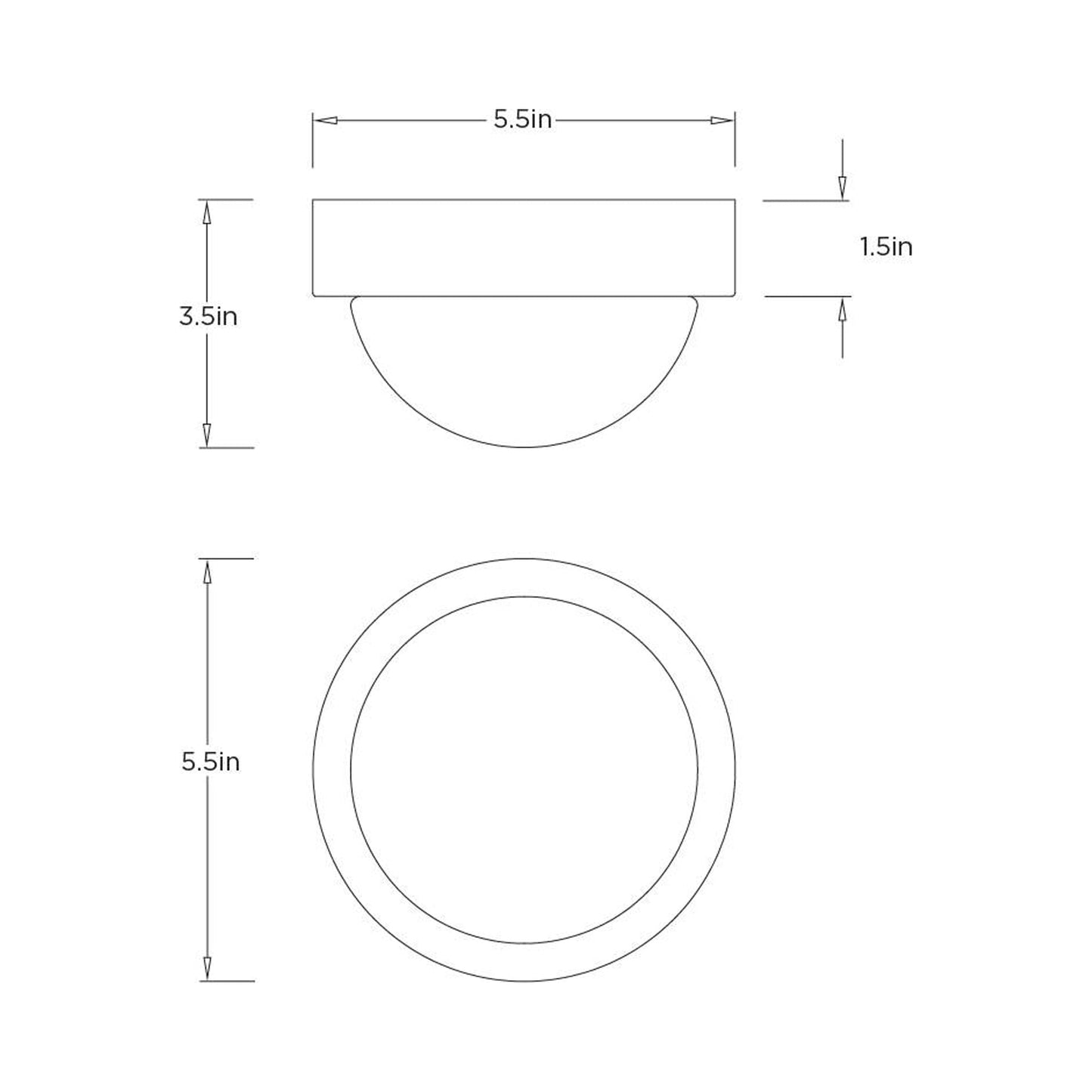 Lennon LED Ceiling / Wall Light - line drawing.