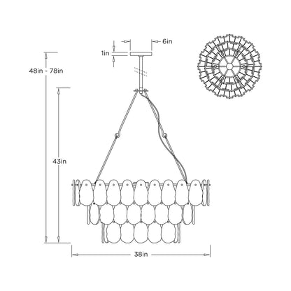 Leon Chandelier - line drawing.