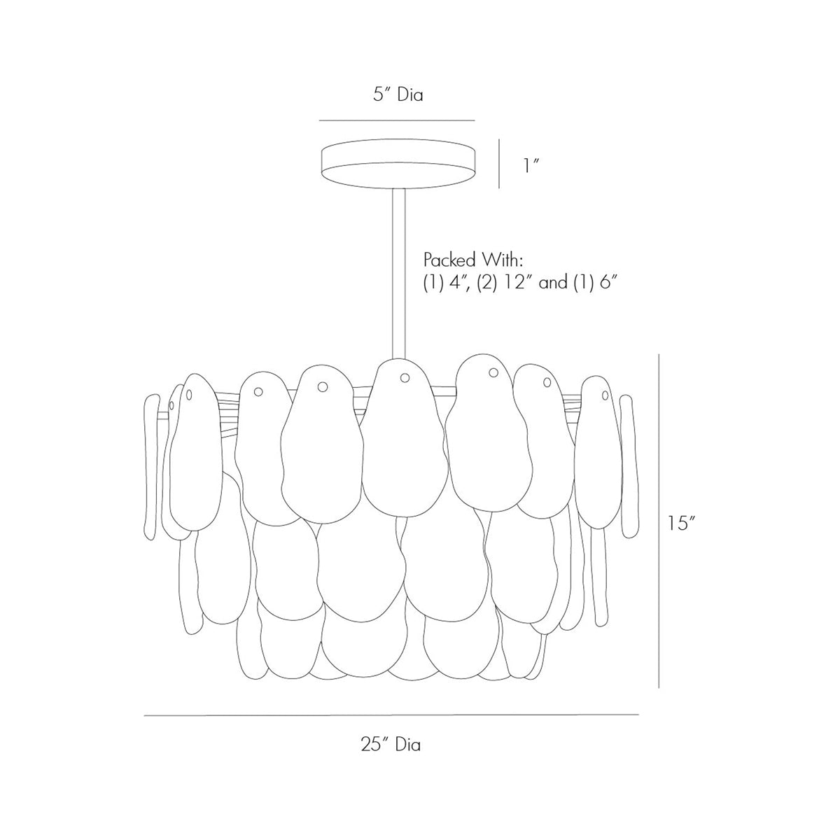 Leon Chandelier - line drawing.