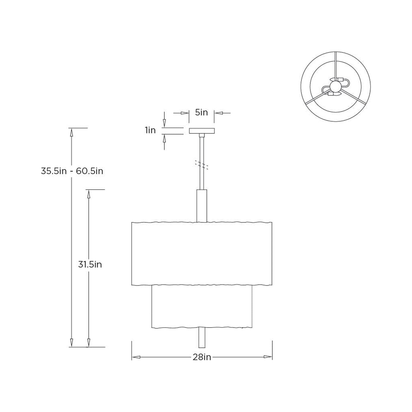 Leonardo Chandelier - line drawing.