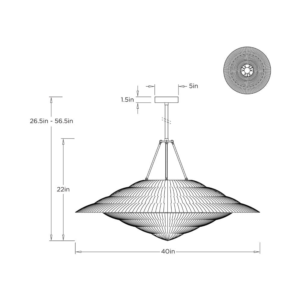Lexa Pendant Light - line drawing.