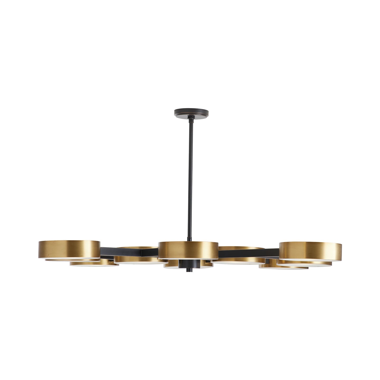 Linus Antique Brass and Bronze 10-Light Starburst Chandelier