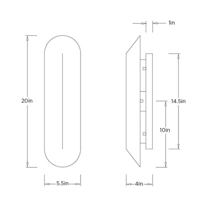 London LED Wall Light - line drawing.