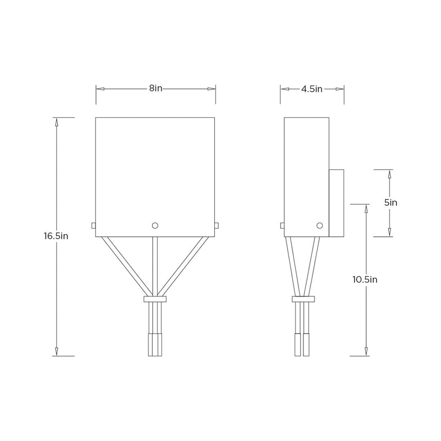 Lucien Wall Light - line drawing.
