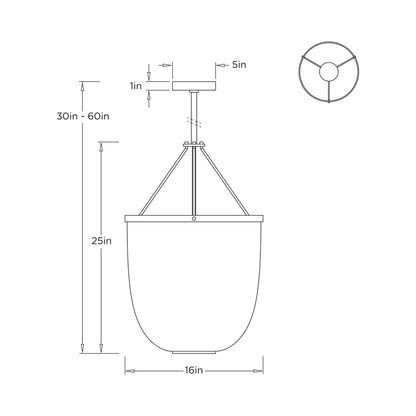 Lysandra Pendant Light - line drawing.