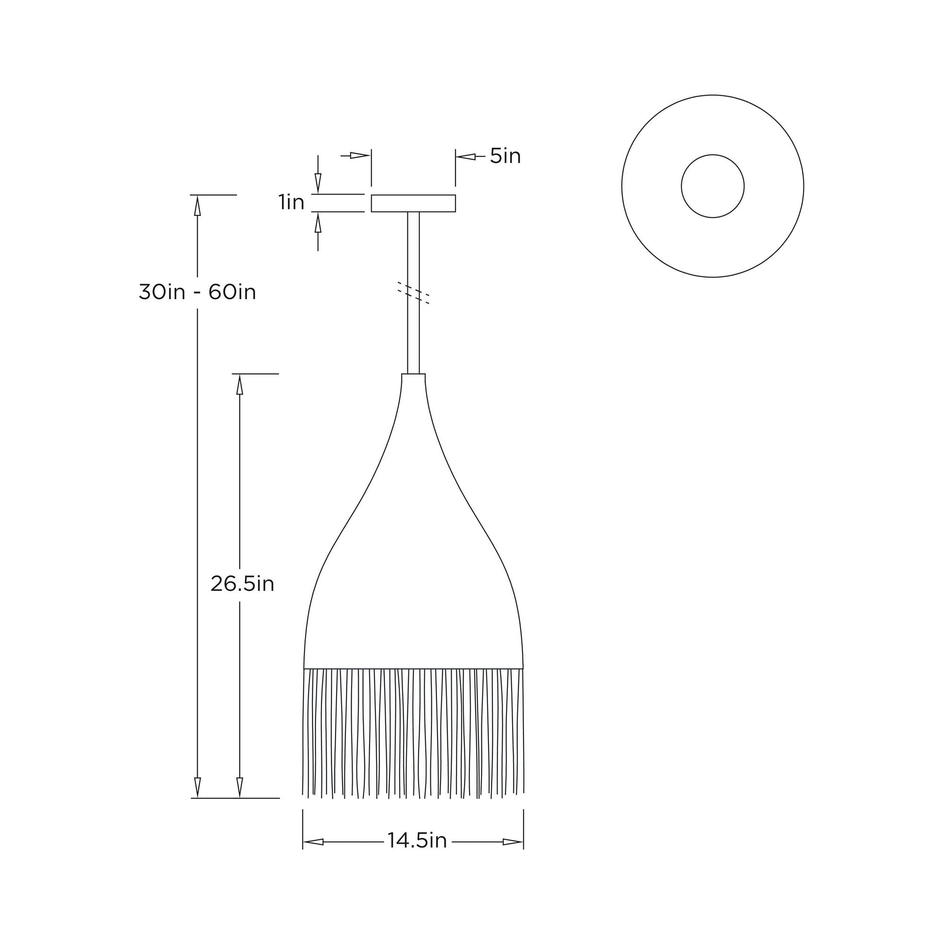 Marley Pendant Light - line drawing.