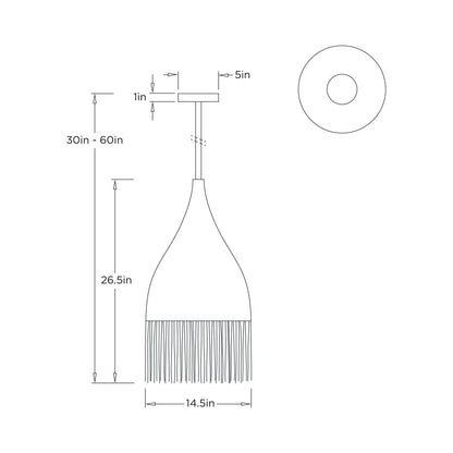 Marley Pendant Light - line drawing.