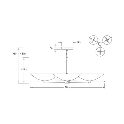 Mason Chandelier - line drawing.