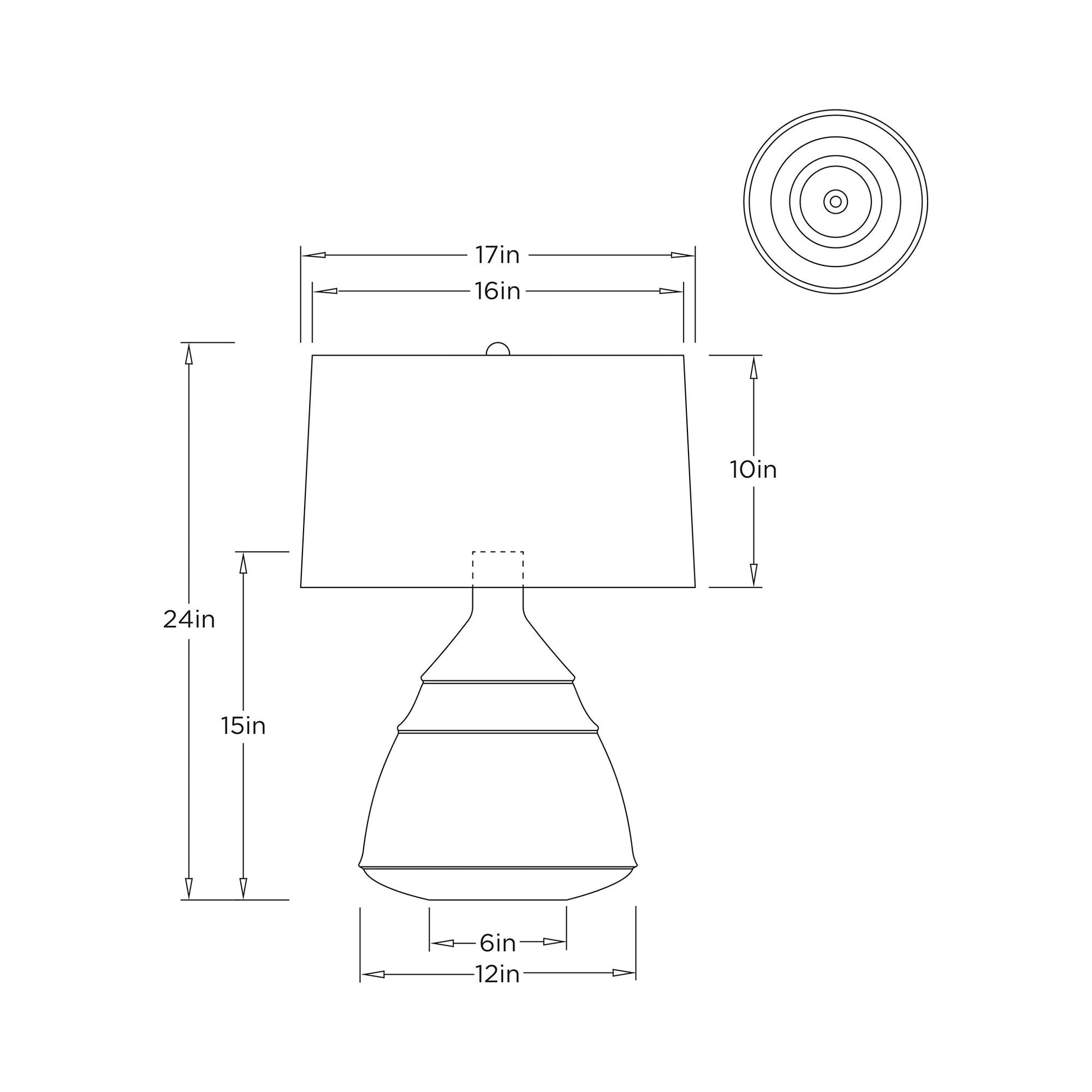 Matteo Table Lamp - line drawing.