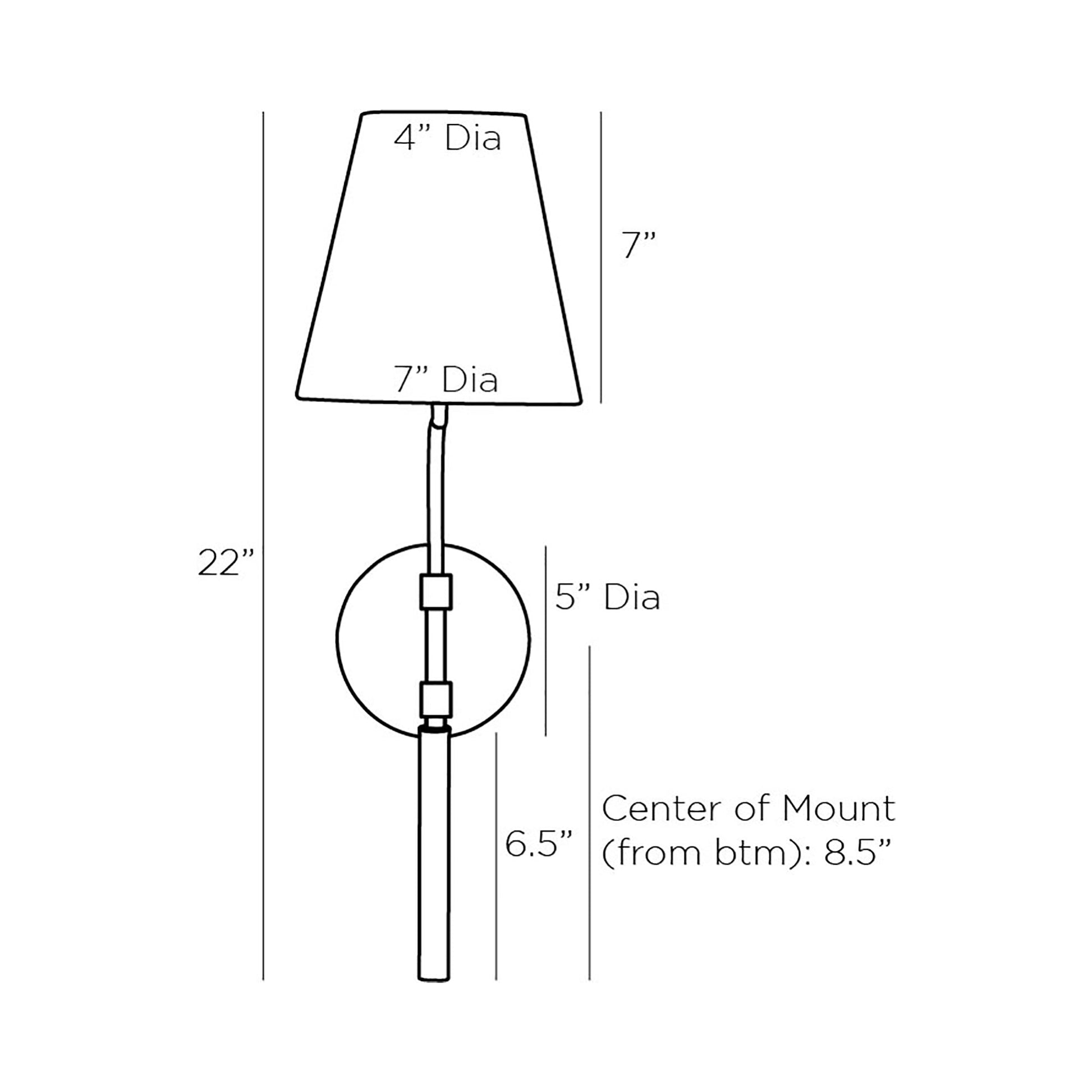 McCoy Wall Light - line drawing.