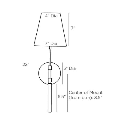 McCoy Wall Light - line drawing.
