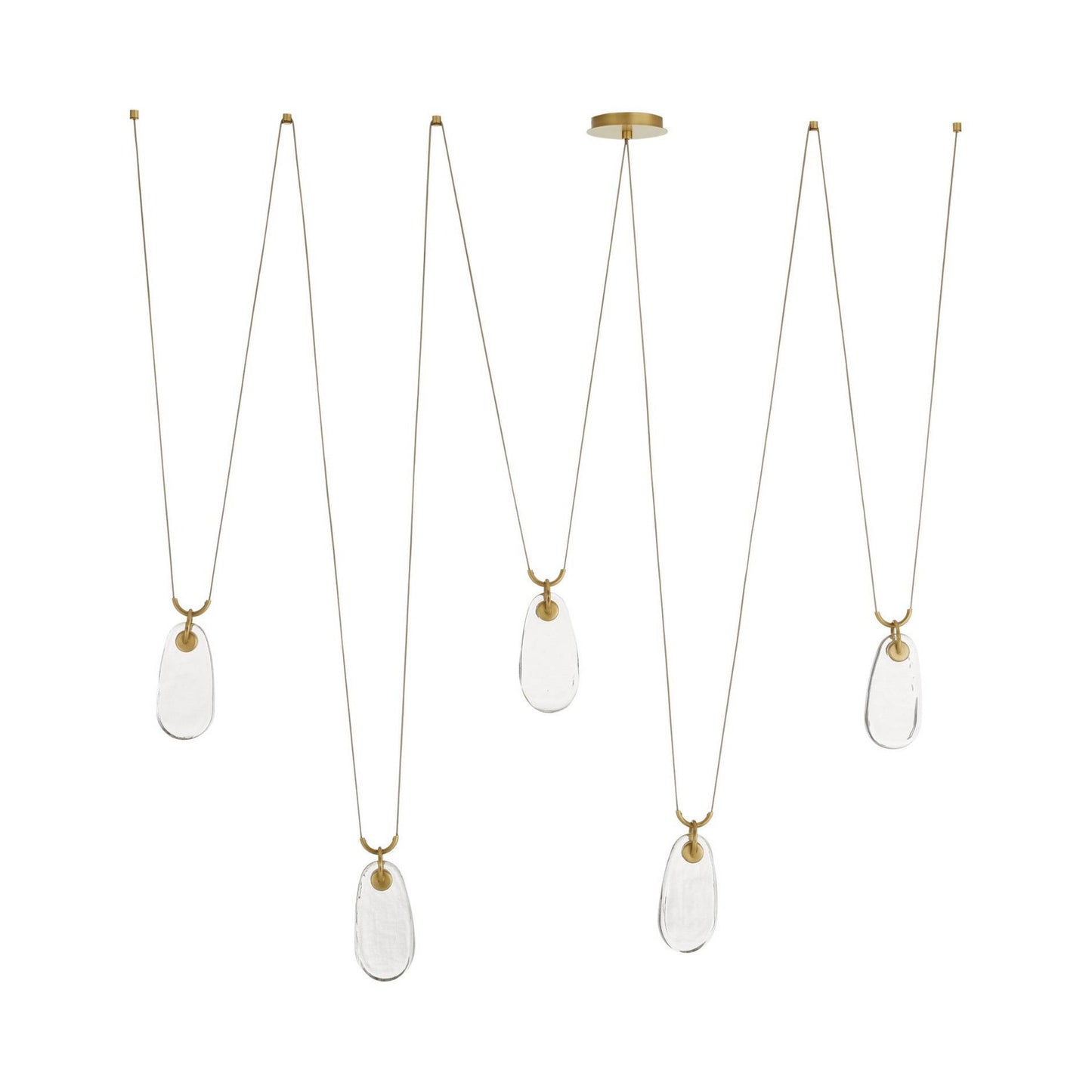 Melt LED Chandelier in Antique Brass.