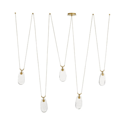 Melt LED Chandelier in Antique Brass.