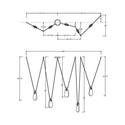 Melt LED Chandelier - line drawing.
