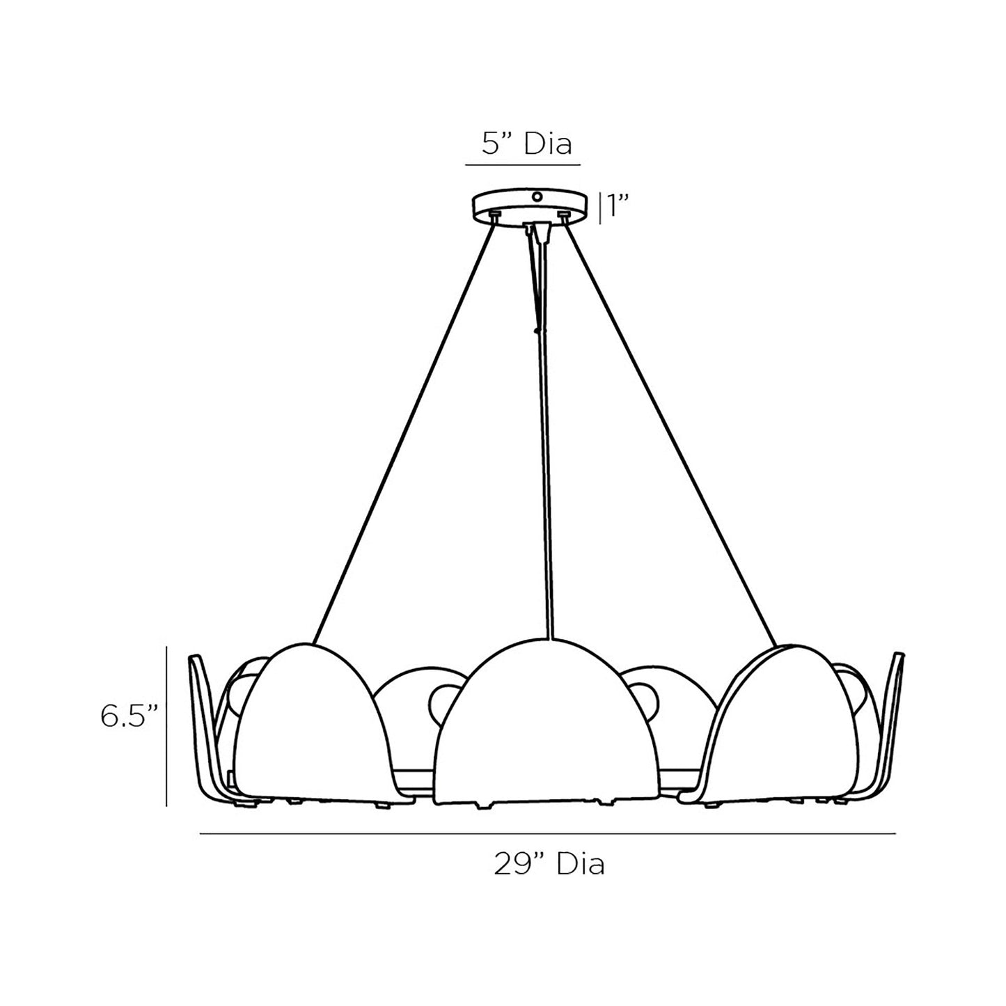 Mendez Chandelier - line drawing.