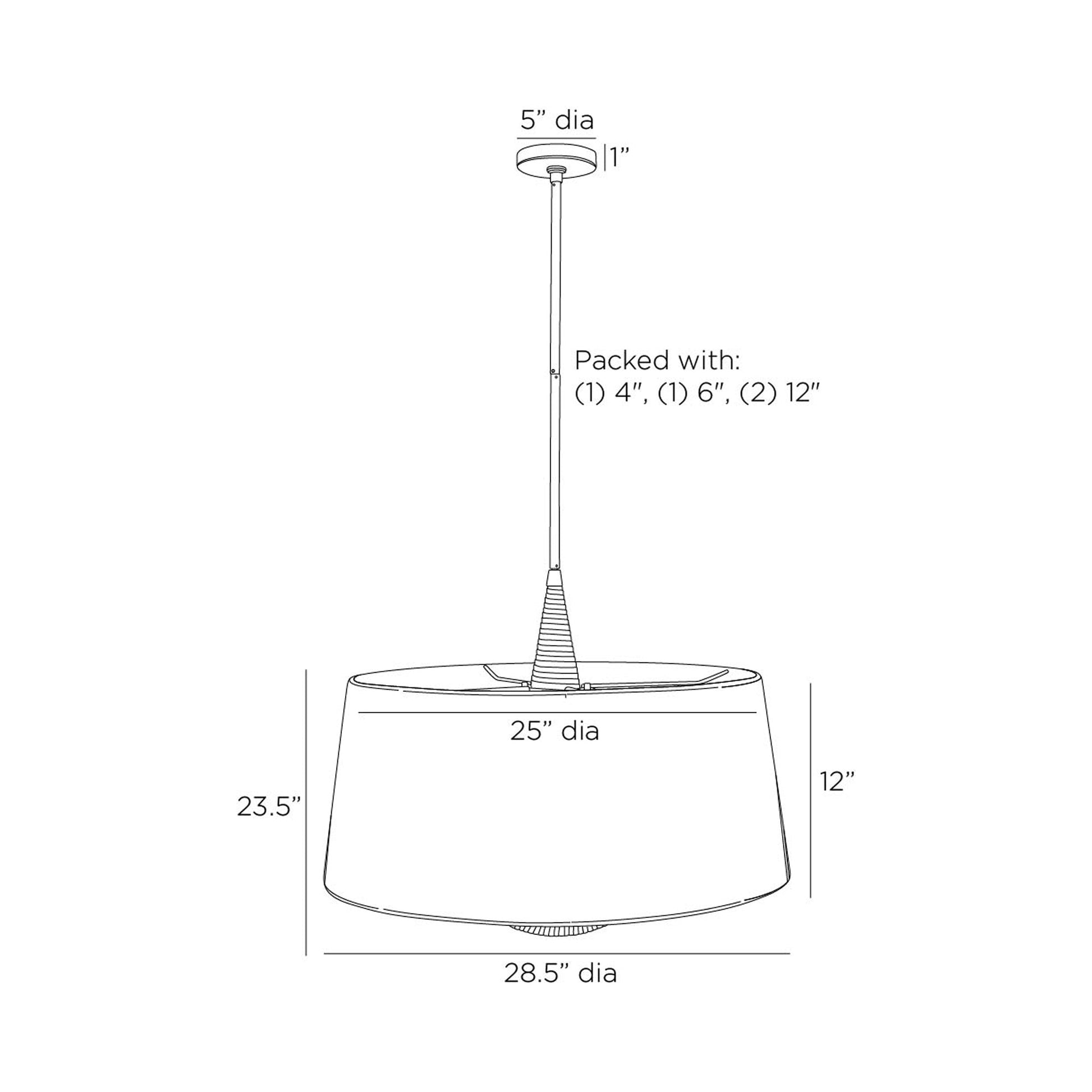 Middlebury Pendant Light - line drawing.