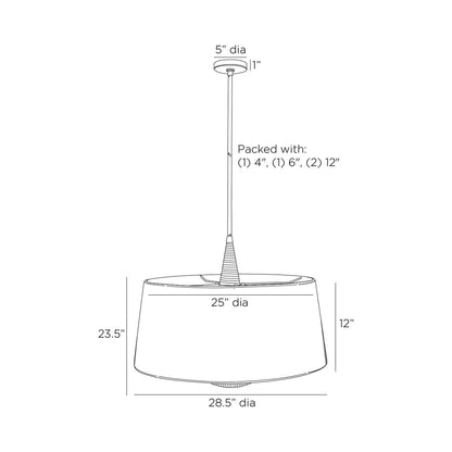 Middlebury Pendant Light - line drawing.