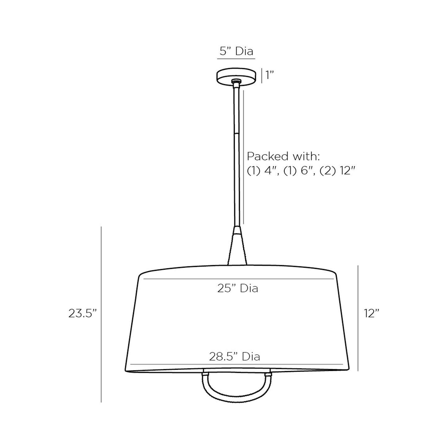 Middlebury Pendant Light - line drawing.