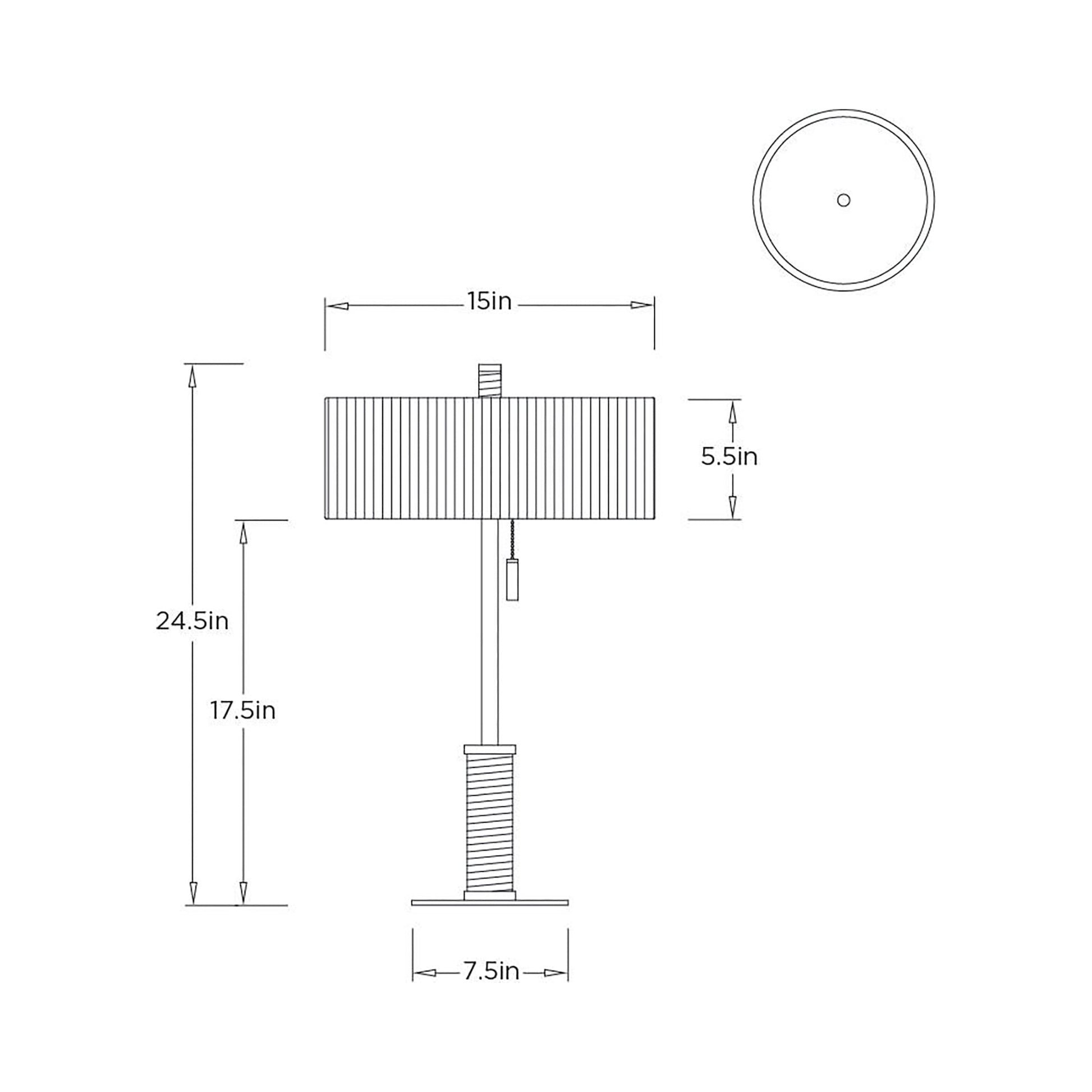 Middlebury Table Lamp - line drawing.
