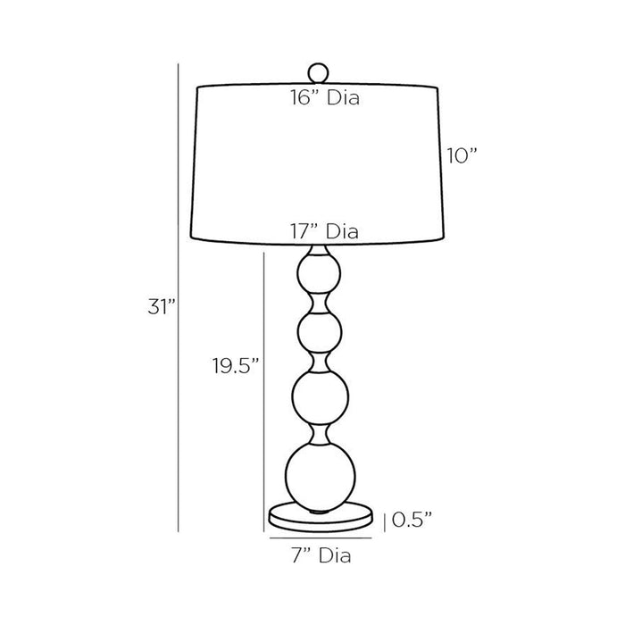 Miramar Table Lamp - line drawing.