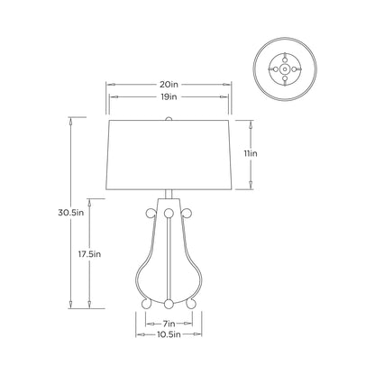 Miriam Table Lamp - line drawing.
