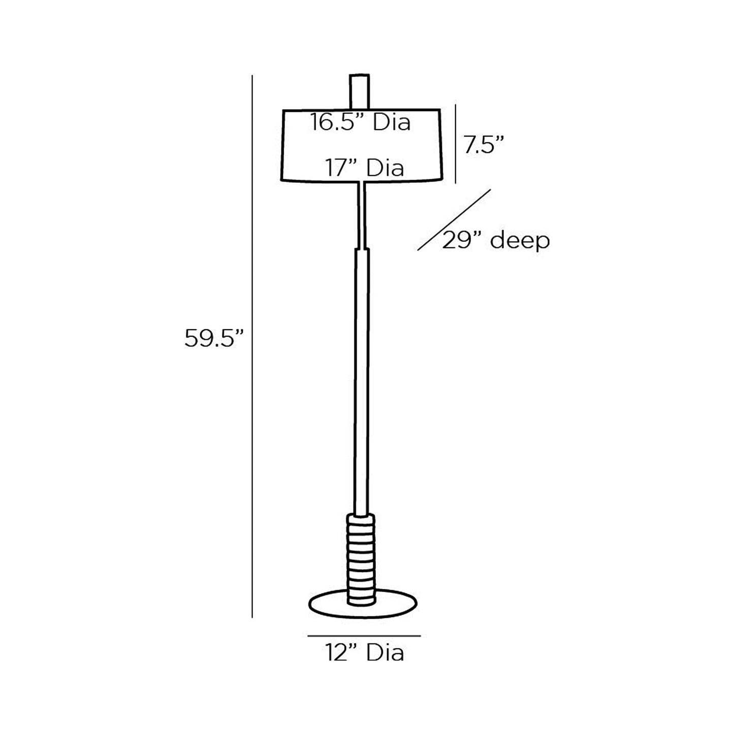 Mitchell Floor Lamp - line drawing.
