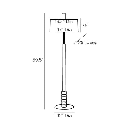 Mitchell Floor Lamp - line drawing.