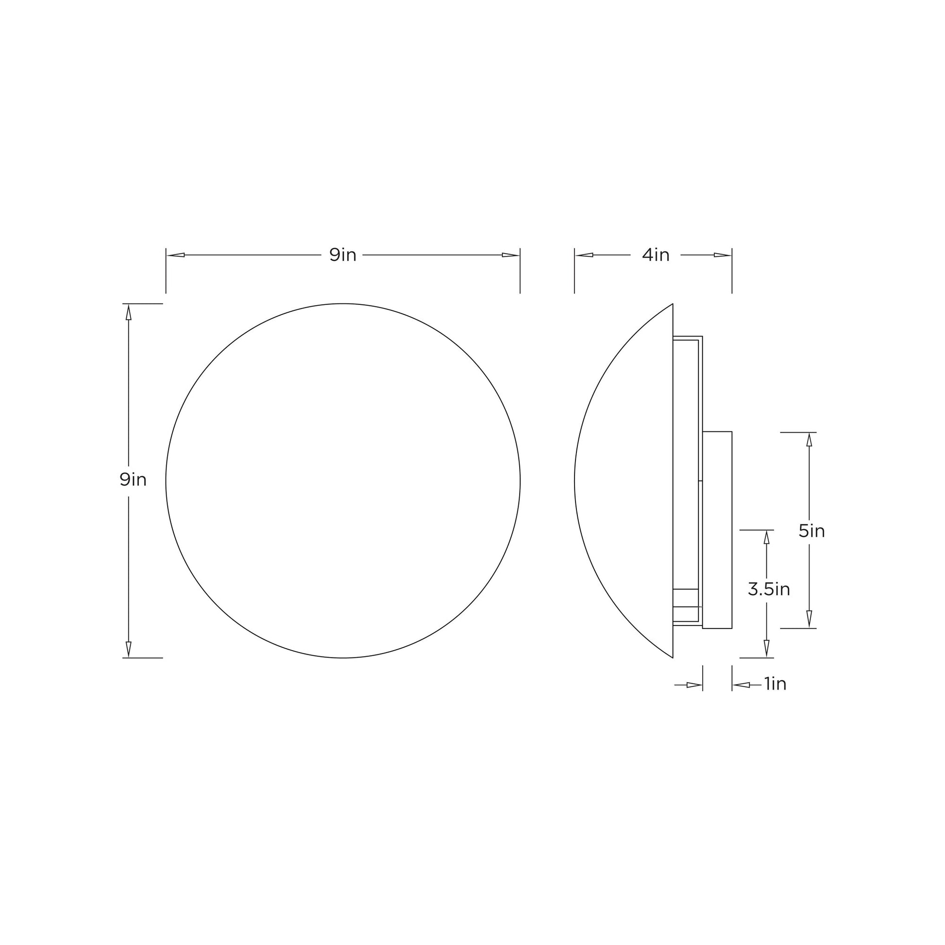 Naya Wall Light - line drawing.
