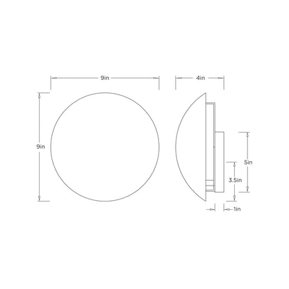 Naya Wall Light - line drawing.