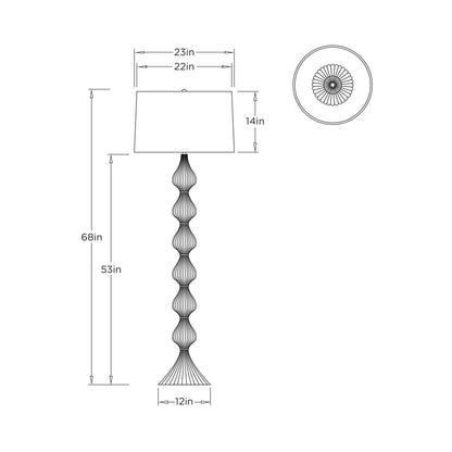 Nicole Floor Lamp - line drawing.