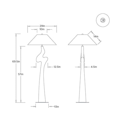 Nicolette Floor Lamp - line drawing.