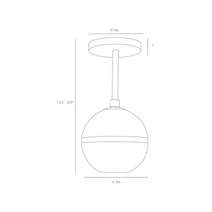 Noble Pendant Light - line drawing.