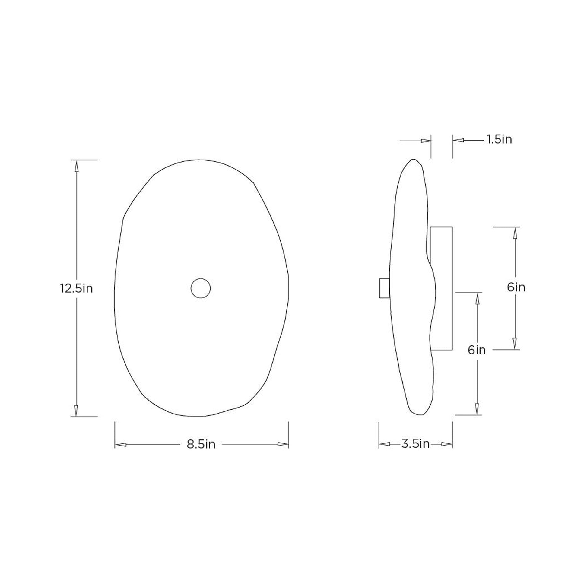 Nome LED Single Wall Light - line drawing.