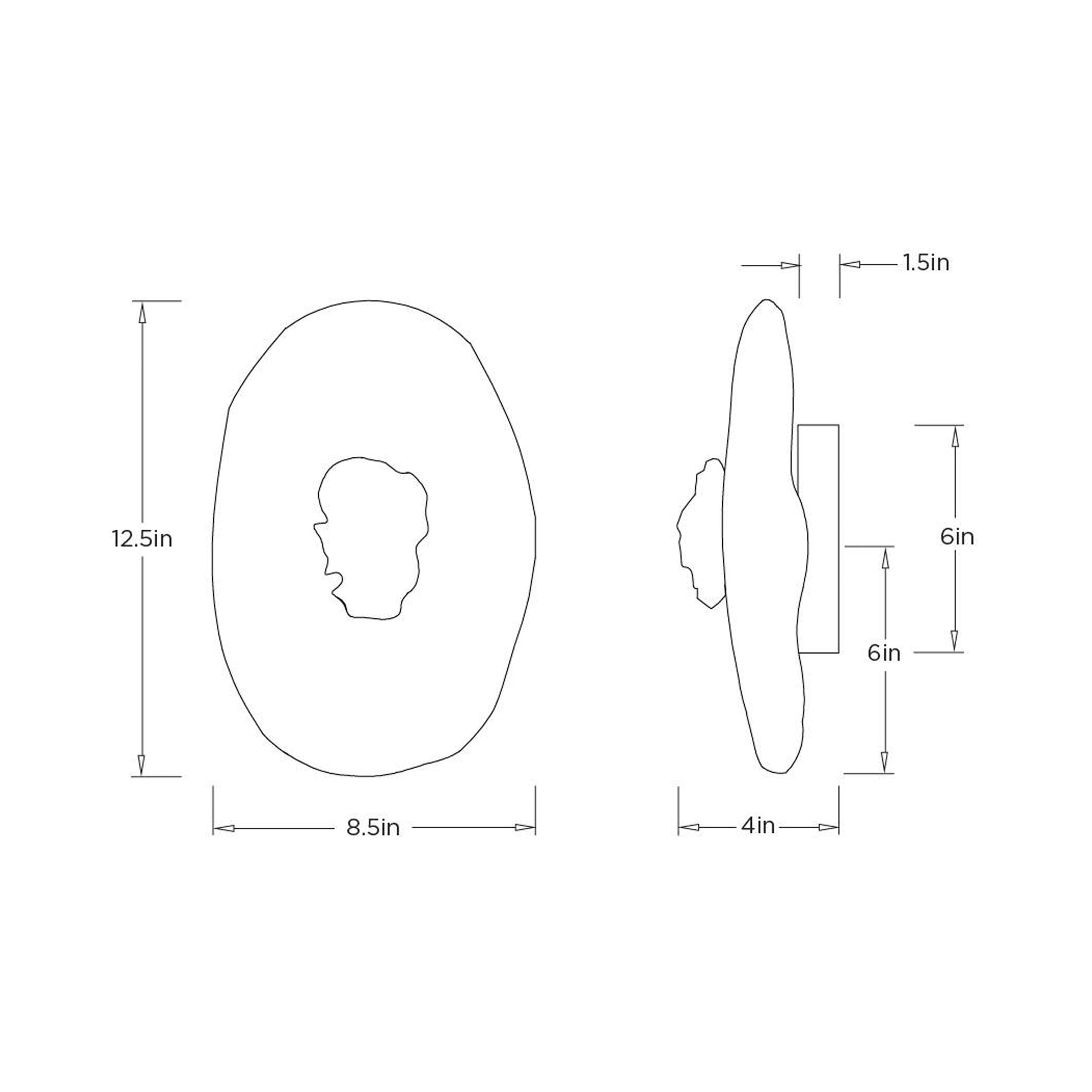 Nome LED Wall Light - line drawing.