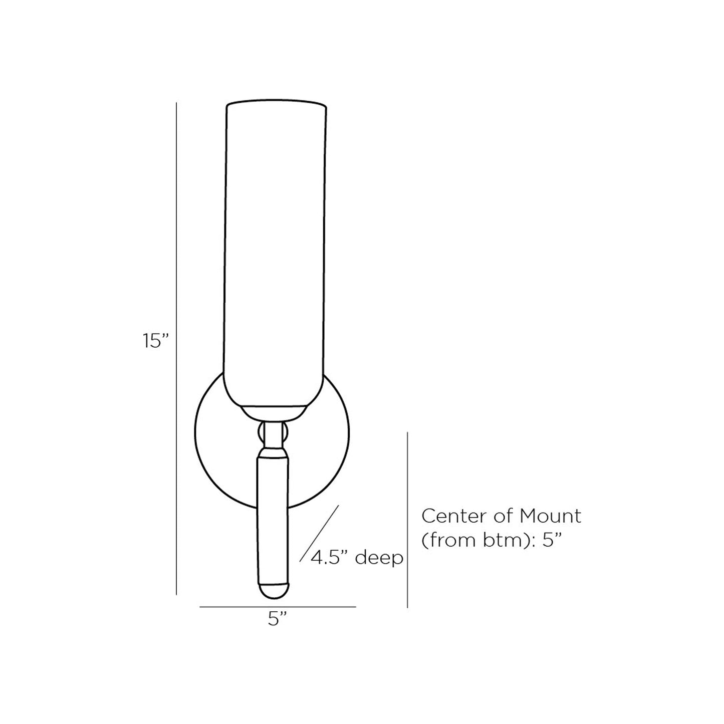 Norwalk Wall Light - line drawing.